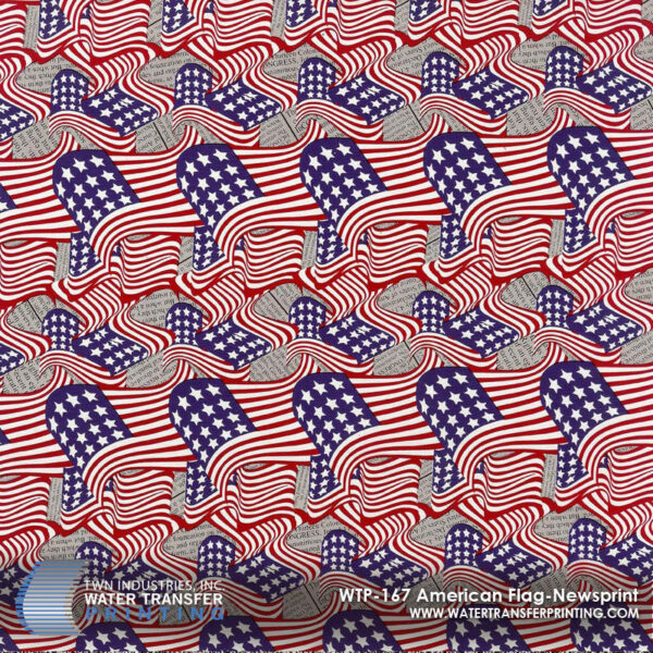WTP-167 American Flag Newsprint hydrographic film