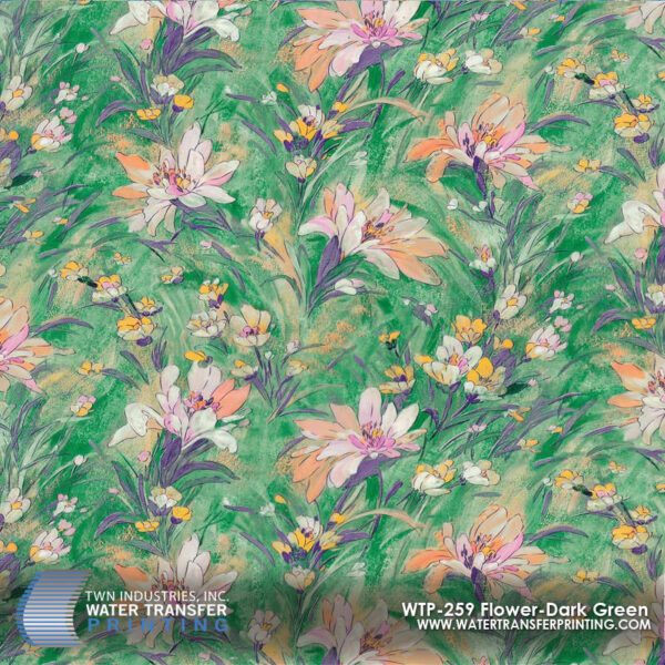 WTP-259 Flower Dark Green hydrographic film